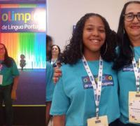 Professora Wilza e aluna Maria Luiza participam da semifinal da Olimpíada de Língua Portuguesa em São Paulo