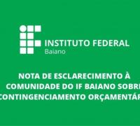 IF Baiano emite nota após corte de 30% no orçamento