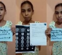 Menina de 10 anos faz apelo em vídeo: “...Por favor, compartilhem, eu estou precisando”